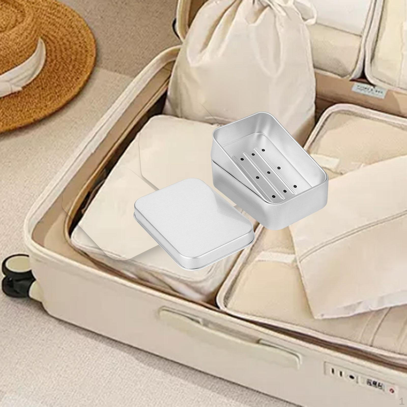 

Portable Soap Box Bar Multiuse Double Layer for Outdoor Activities Camping Hotel rectangle