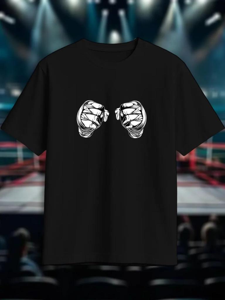 T-Shirt with Boxing Print