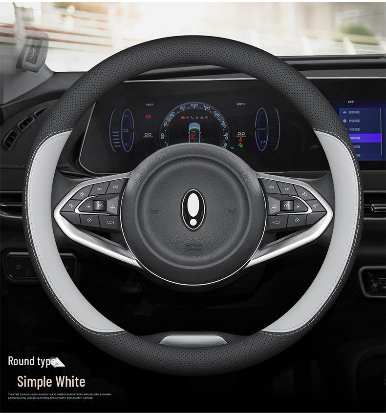 ORA Cat Leather Steering Wheel Cover - Ultra-thin, Anti-slip, Genuine Leather for Good Cat, Lightning Cat, Ballet Cat GT, IQ, Black Cat.