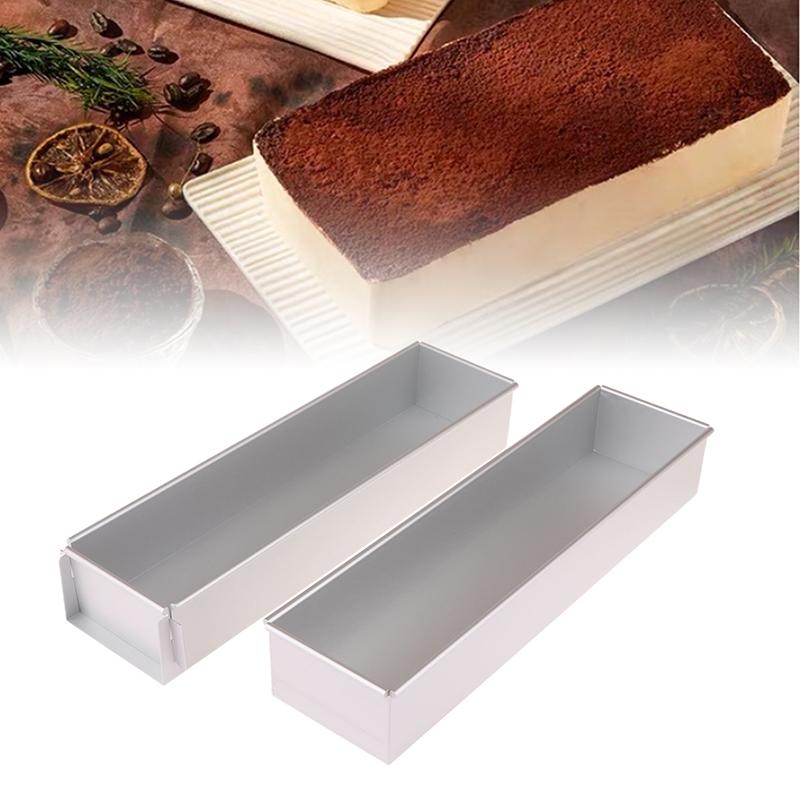 1pcs DIY Loaf Bread Mold 40cm Aluminium Alloy Rectangular Tiramisu Pan Long Cake Mold Edge Flat Toast Boxes Homemade Baking Tool