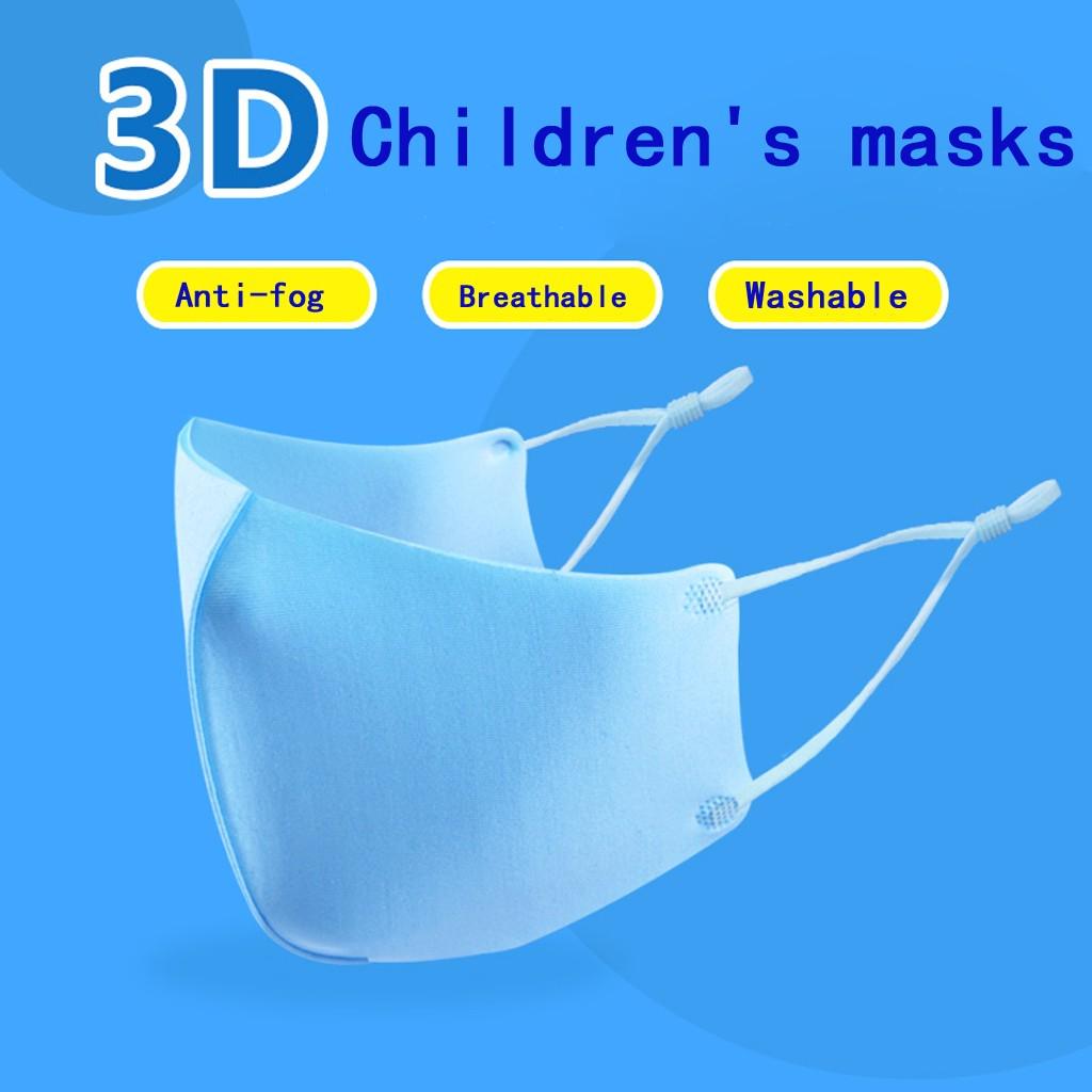 5PCS Cartoon Solid Kids Washable Anti-pollution Cute Mouth Anti-dust Face 