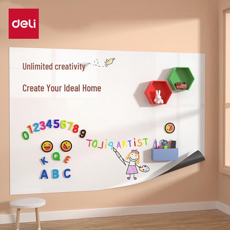 Deli Self-Adhesive Magnetic Whiteboard 240x120cm