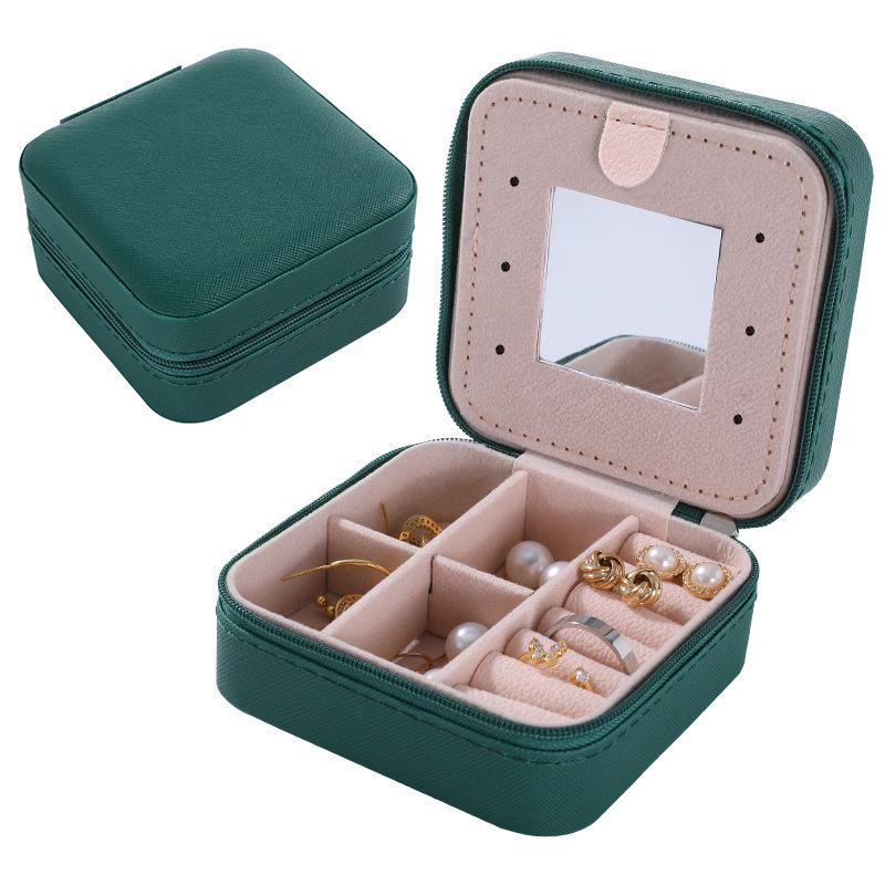 Compact Anti-Oxidation Jewelry Box with Mirror for Earrings, Rings & Accessories