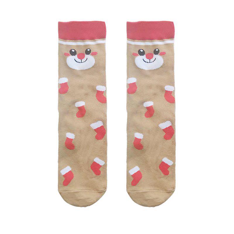 Christmas Reindeer & Santa Claus Cotton Socks - Festive Fashion for Men