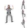 Japanese Cartoon Inspired Striped Prisoner Outfit For Cosplay And Costume Events