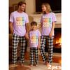 2026 Family Two-Piece Leisure Set, Breathable Short Sleeve Tees & Plaid Pants& Afternoon Naps