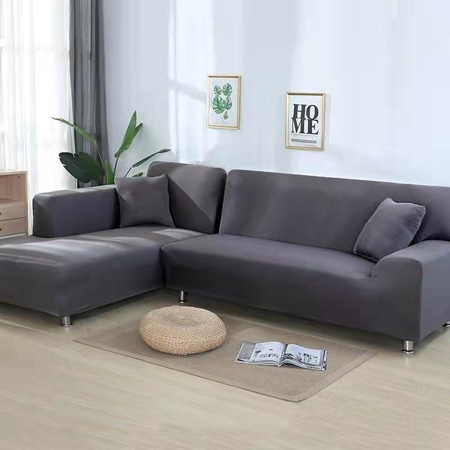 Elastische L-Form Sofabezug Überwurf für Eck-Chaiselongen-Sofa Schutzbezug für Wohnzimmermöbel Dehnbar