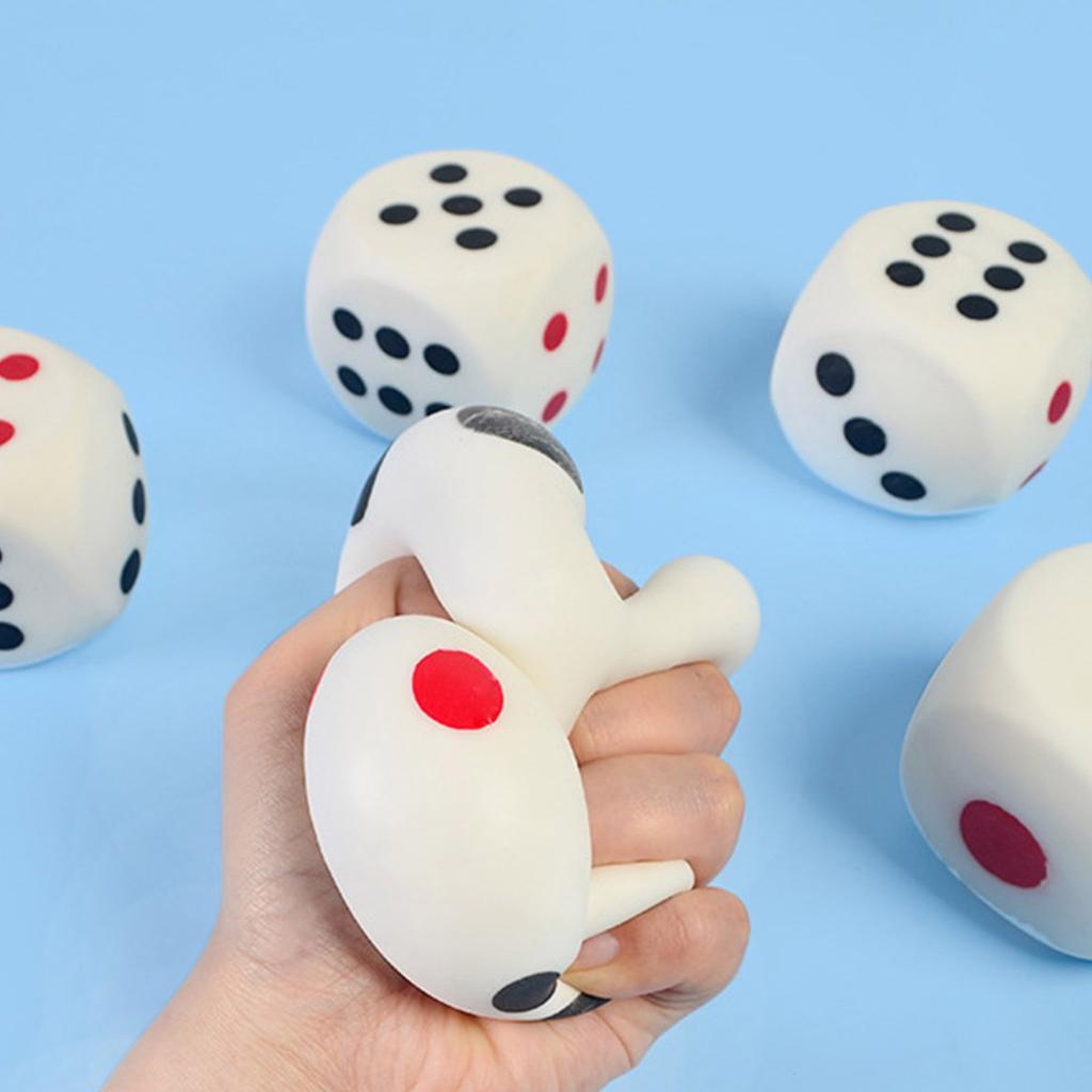 Novelty Dice Board Game Soft Bounce Dice Figurine Squeeze Toy Novelty Gag Table Toy Decompressing Pinch Stress Toy