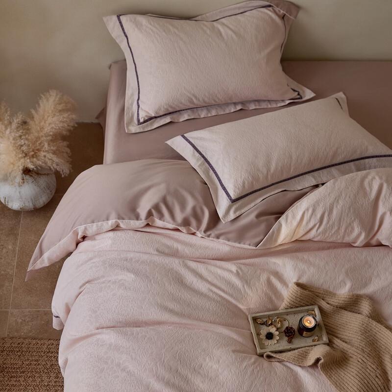 OEING Simple Jacquard Duvet Cover Fitted Sheet Set