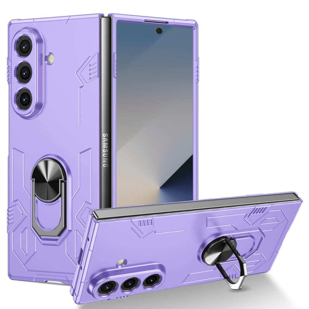 Case for Samsung Z FOLD 7 6 5 4 3 2 Folding with Ring Protective Case Full Coverage Plain With Holder Kickstand Tough Shell