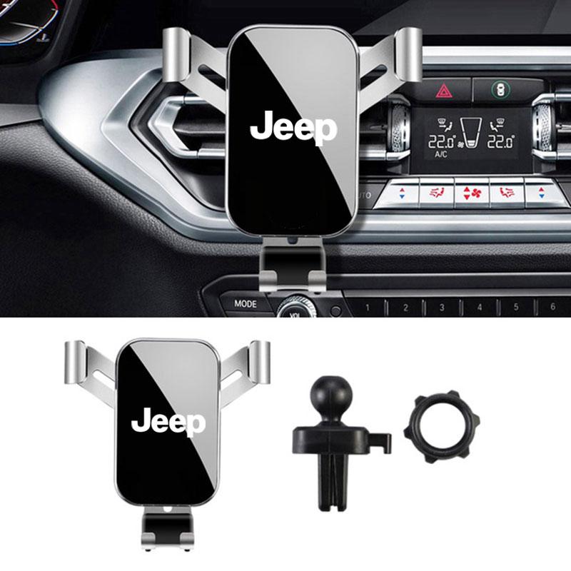 Auto Phone Holder Car Air Vent Clip Mount Mobile Phone Holder For Jeep TRAILHAWK COMMANDER LIBERTY Wrangler Lanyard Accessories AKY1