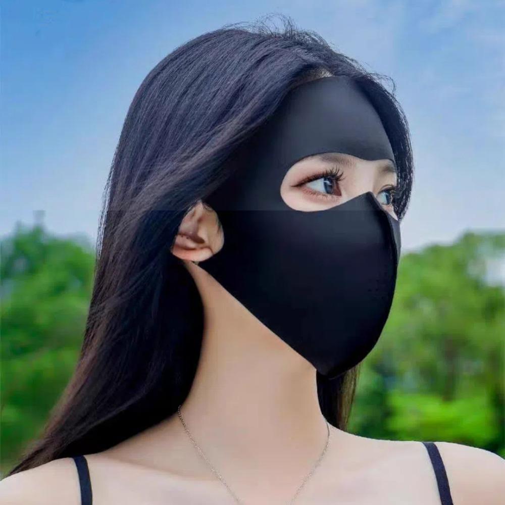 Traceless Ice Silk Face Clothing Polyester UV Protection Mask UPF50+ Sunscreen Mask  Boys