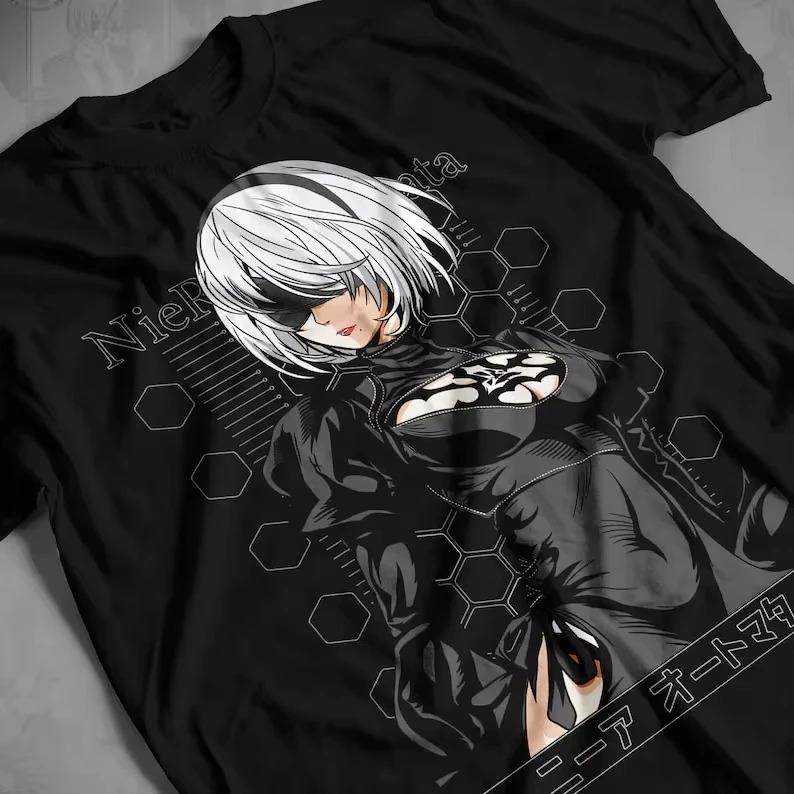 

2B Sexy Nier Shirt NieRAutomata Anime TShirt HighQuality Fashionable Comfortable Versatile Trendy Printed Top Tshirt 4XL