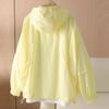Simple Female Summer Leisure Versatile Hooded Sunscreen Tops  Jacket Women Solid Color Loose Fit Hooded Sunscreen Flothing Coat