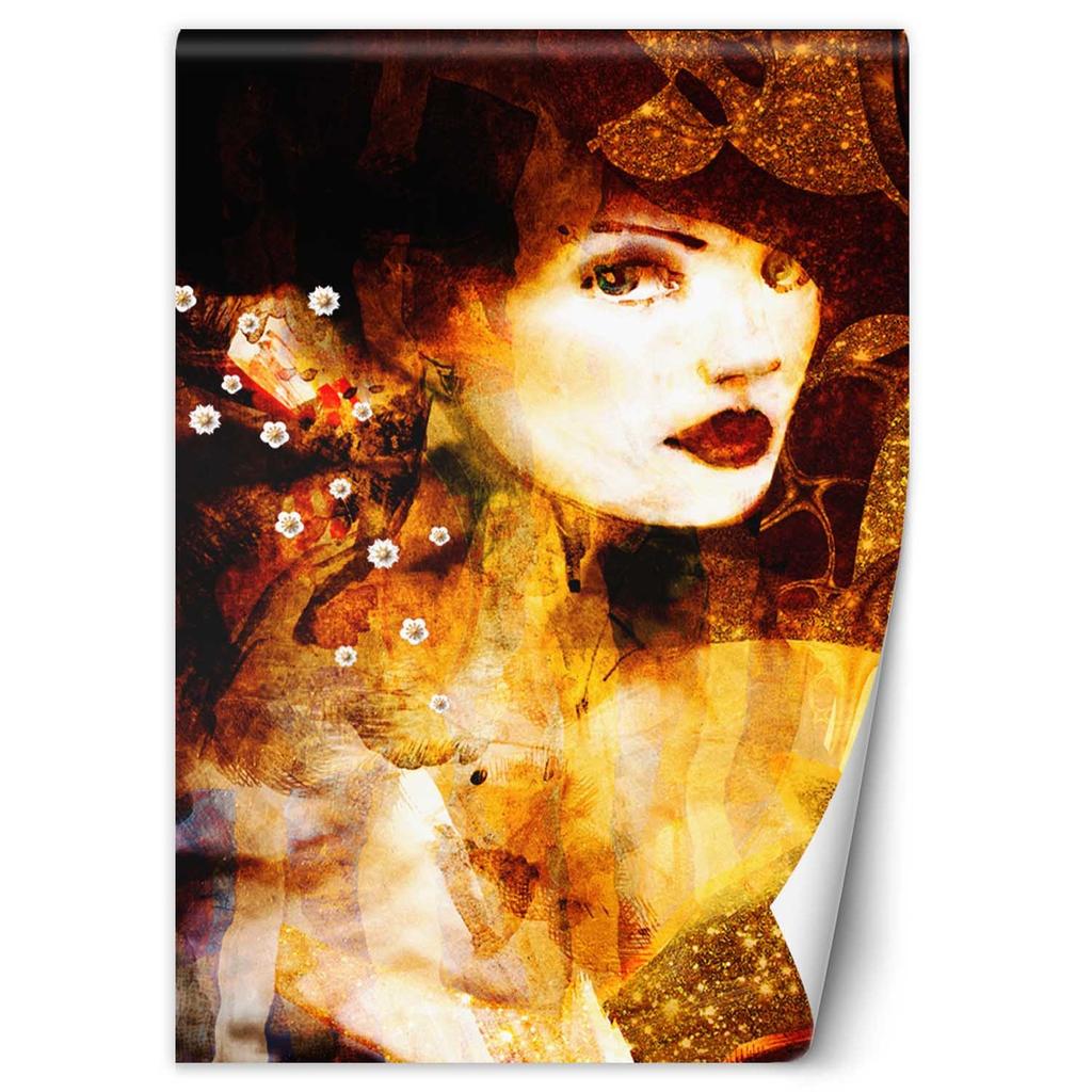 Wallpaper Portrait Golden Woman