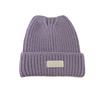 Floppy Cat Ear Beanie for Students Adult Windproof Foldable Winter Hat Thicken Harajuku Beanie with Letter Decals