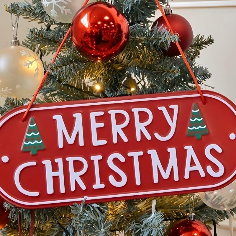 1pc, Merry Christmas plaque logo, front door decoration, home decoration, Christmas tree decoration