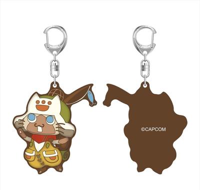 Monster Hunter Wilds Rubber Keychain Otomo Airu H80 X W70mm PVC Approx.