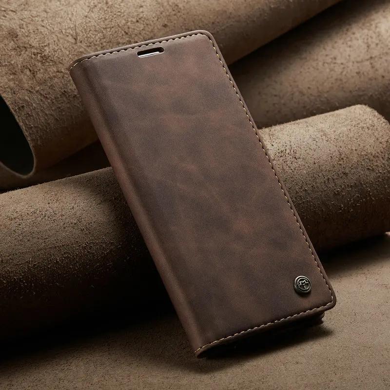 

For Samsung Galaxy S25 Ultra 5G 2025 Luxury Case Leather Magnetic Card Pouch Samsung S25 Ultra Case Galxay S 25 Plus Flip Cover SAMSUNG S25 Ultra кавовий