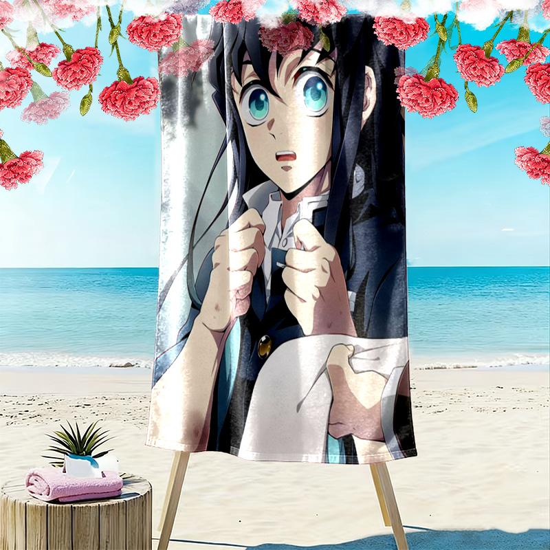 Demon Slayer 2D Flat Print Beach Towel, Large Soft Quick Dry Towel for Beach Camping Swimming.NSTJ0928480