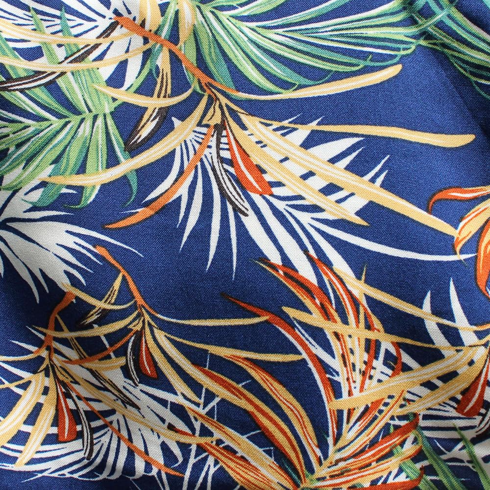 Men's Plus Size Aloha Shirt, Short Sleeve, Rayon, Botanical Floral Print, Open Collar, Size 4L (E)