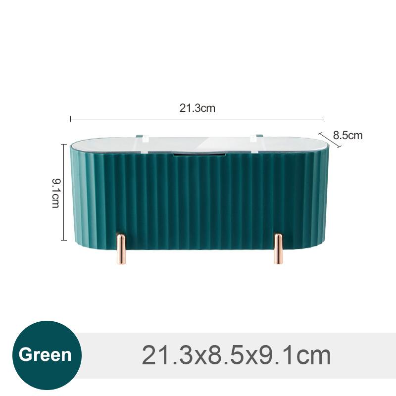 Пыленепроницаемый органайзер для макияжа, настольный ящик для хранения косметики, ватные диски, тампоны, держатель для яиц, органайзер для ювелирных изделий в ванной комнате зелёный