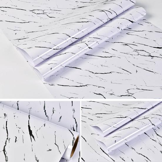 1 Roll Wall Decor Waterproof Self Adhesive PVC Decorative Vinyl Film Marble