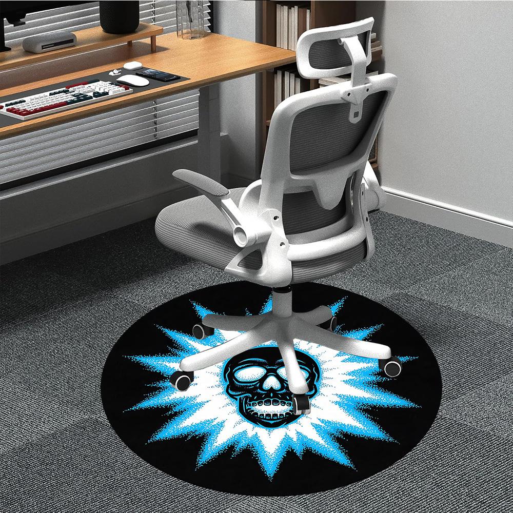 

1pc Skull Sunburst Office Round Area Rug, Under Office Chairs Bedroom Living Room Home Decor, Room Deco, Available in Various Sizes 133 80cm by 80cm