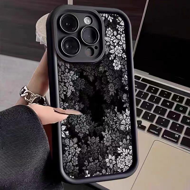 Cross Black Tree White Flower Case for Samsung A55, A16, S24 Ultra, S21, S23