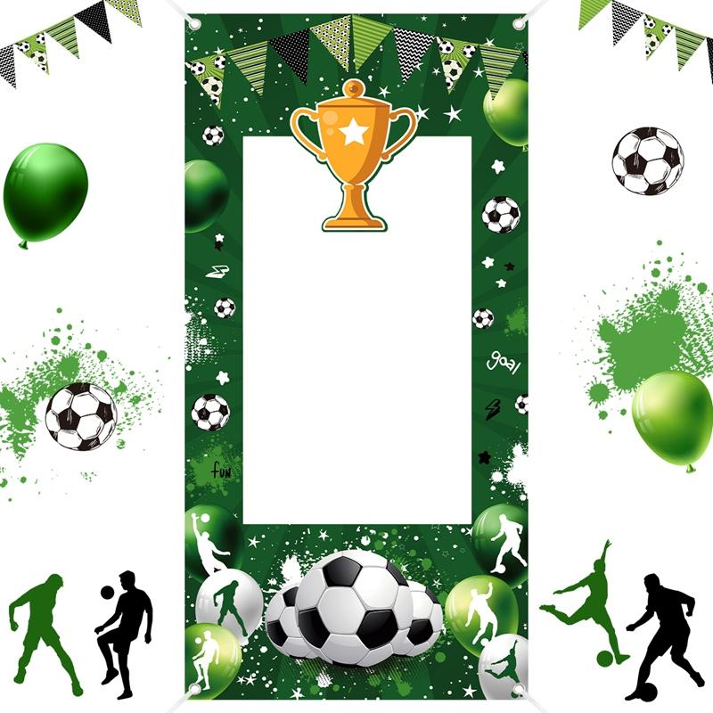 Football Theme Birthday Photo Frame Background Cloth Soccer Sport Birthday Party Decoration Kids Party Supplies Photo Props