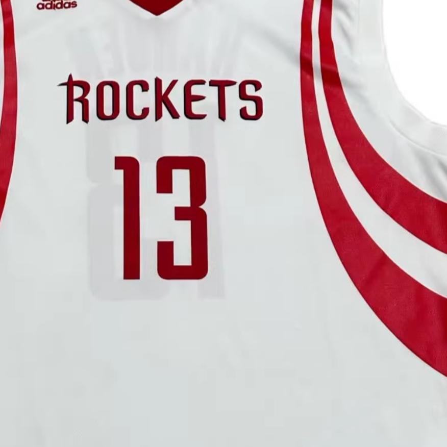 Adidas X NBA Collaboration Houston Rockets Harden Fashion Comfortable Soft Skin-Friendly Basketball Jersey Unisex Jersey White 7818A-3RJ-AEB2072