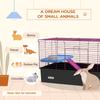 Chinchillas Small Rabbit Guinea Pig Small Animal Cage, Pet Playhouse, with Platform, Ramp, 99 X 52 X 53cm, Black