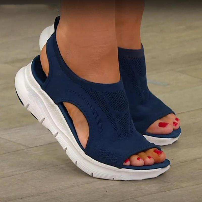

Women Breathable Slip on Sport Sandals Summer Mesh Open Toe Platform Shoes 35 чорний