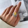 Jewelry Copper Bottom Gold-Plated Simulation High Carbon Diamond Ice Cut Design Crown Ring Women 8 * 12