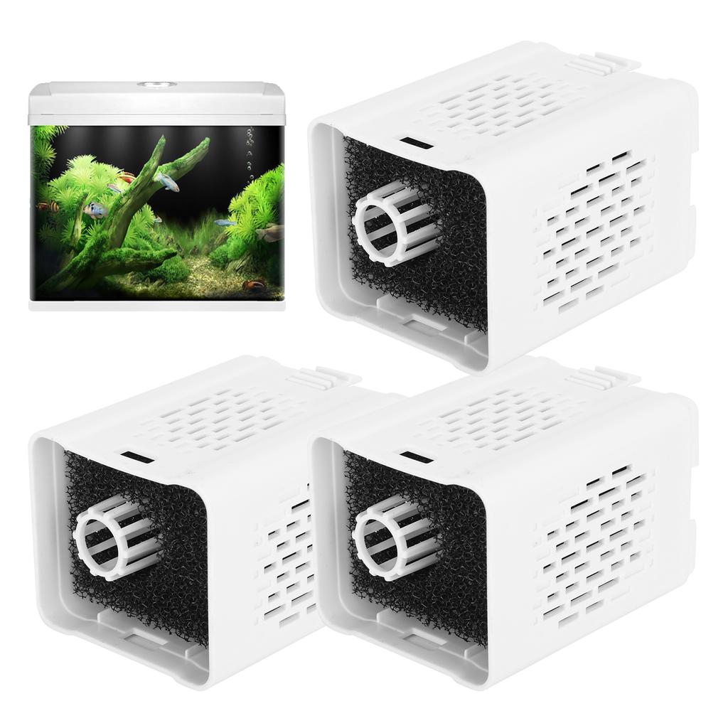 3pcs Aquarium Fish Plastic N60 Filtering Barrel with Filter Cotton L Size