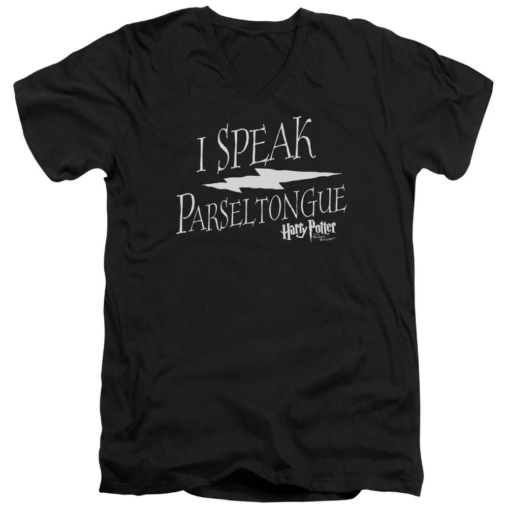 

Harry Potter I Speak Parseltongue Mens Slim Fit V-Neck T Shirt Black XL