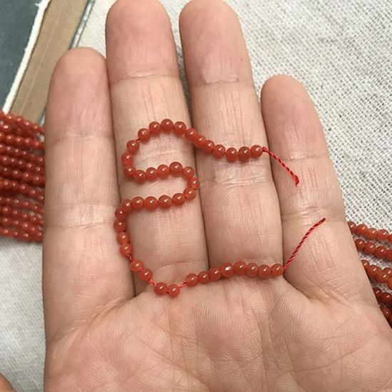 Natural Cherry Red NanHong Round Loose Beads for DIY Single Loop Bracelets, Multi-Treasure Style, 108 Beads Accessories, E18.
