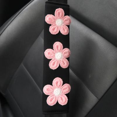 1pc Flower Shoulder Pad Car Seat Belt Small Interior Decoration Protection Cartoon Creative Insurance Cover Car Accessories