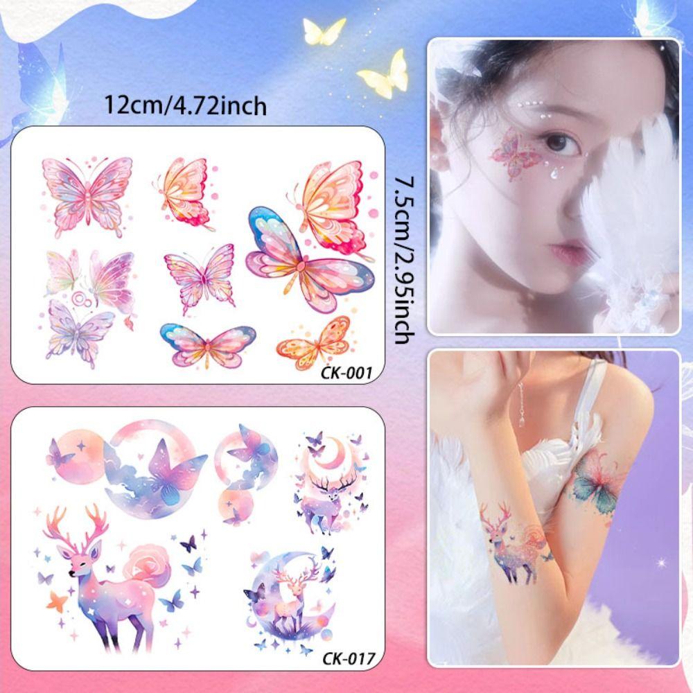 Cartoon Children's Arm Sticker Waterproof Fake Tattoos Cute Butterfly Tattoo Sticker  Female