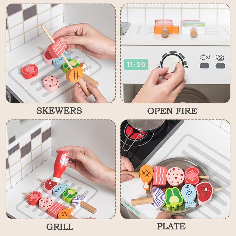 BABIBO Wooden Play House Kitchen Toy Suit/children Can Water Simulation Kitchenware With Sink/for Boys And Girls Cooking Toy Gift