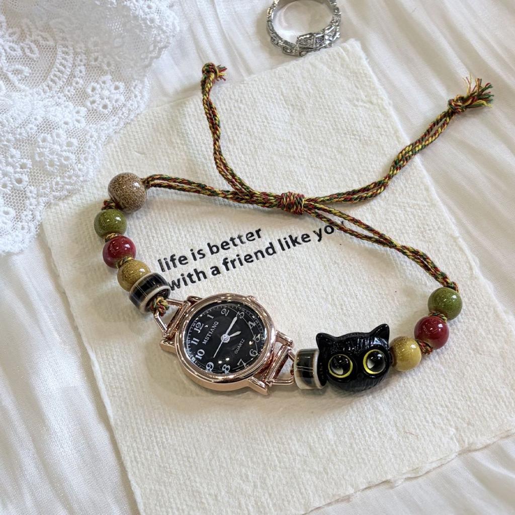 Orologio Bracciale Braccialetto Orologio Ragazza Studente Cartone Animato Perline Sandalo Piccolo Stile Etnico Nuovo Orologio Gioiello Cinese