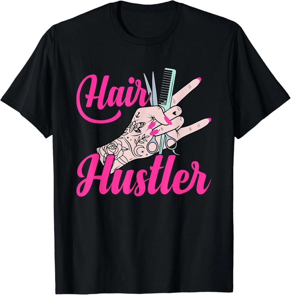 Hair Boss Hairstylist Hairdresser Scissors Hand Hair Hustler Gift Unisex T-Shirt
