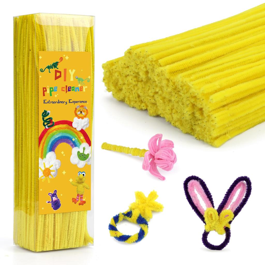 Fenrry 300PCS Pipe Cleaners Chenille Stem Craft Supplies for Hair Fuzzy Sticks Pipe Cleaner Brush for DIY Art Craft Decorations