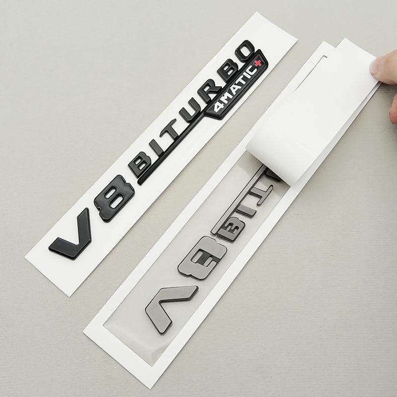 2pcs 3D ABS V8 Biturbo 4matic Car Fender Side Emblem For Mercedes Benz C63S W205 E63S W213 S63 W222 GLC63S X253 GLE63S W167 AMG