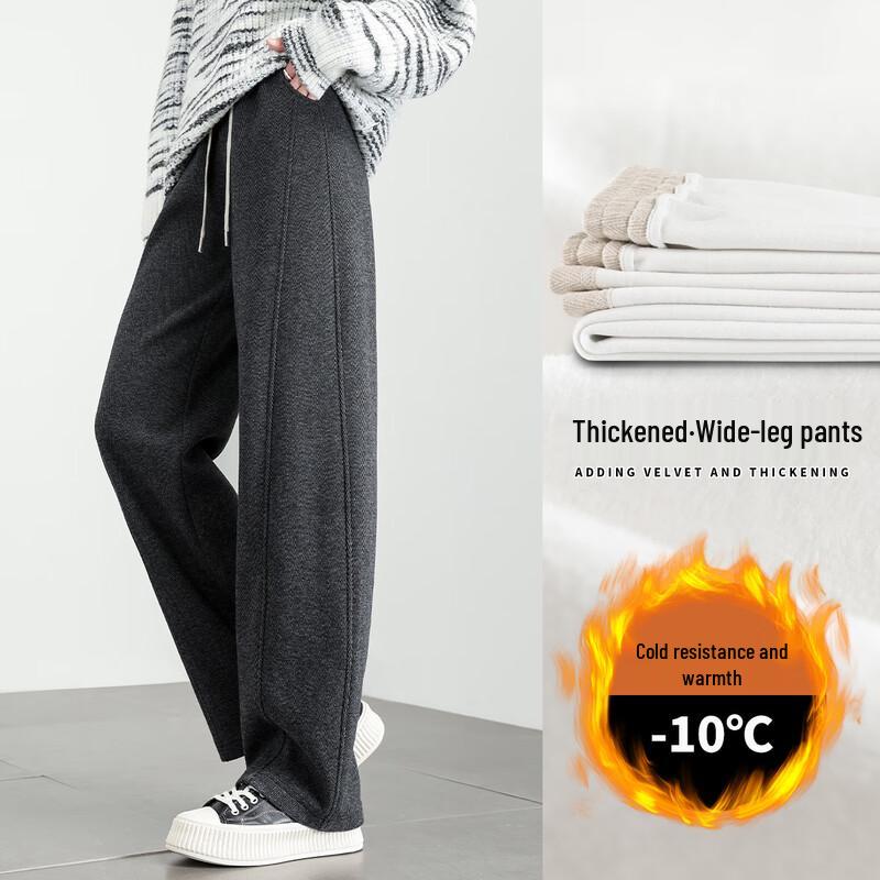 

Women s High-Waisted Wool Blend Fleece-Lined Straight-Leg Pants S
