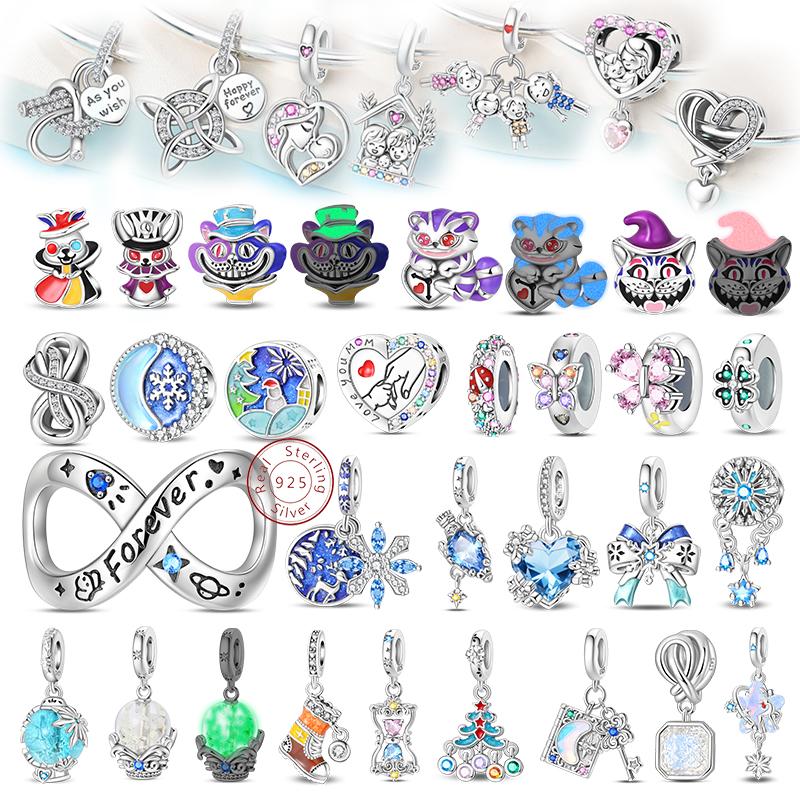 New Copper Magic Cat Rabbit Family Charms Beads Infinite Loops Winter Pendant Fit 3Mm Original Bracelet Diy Jewelry