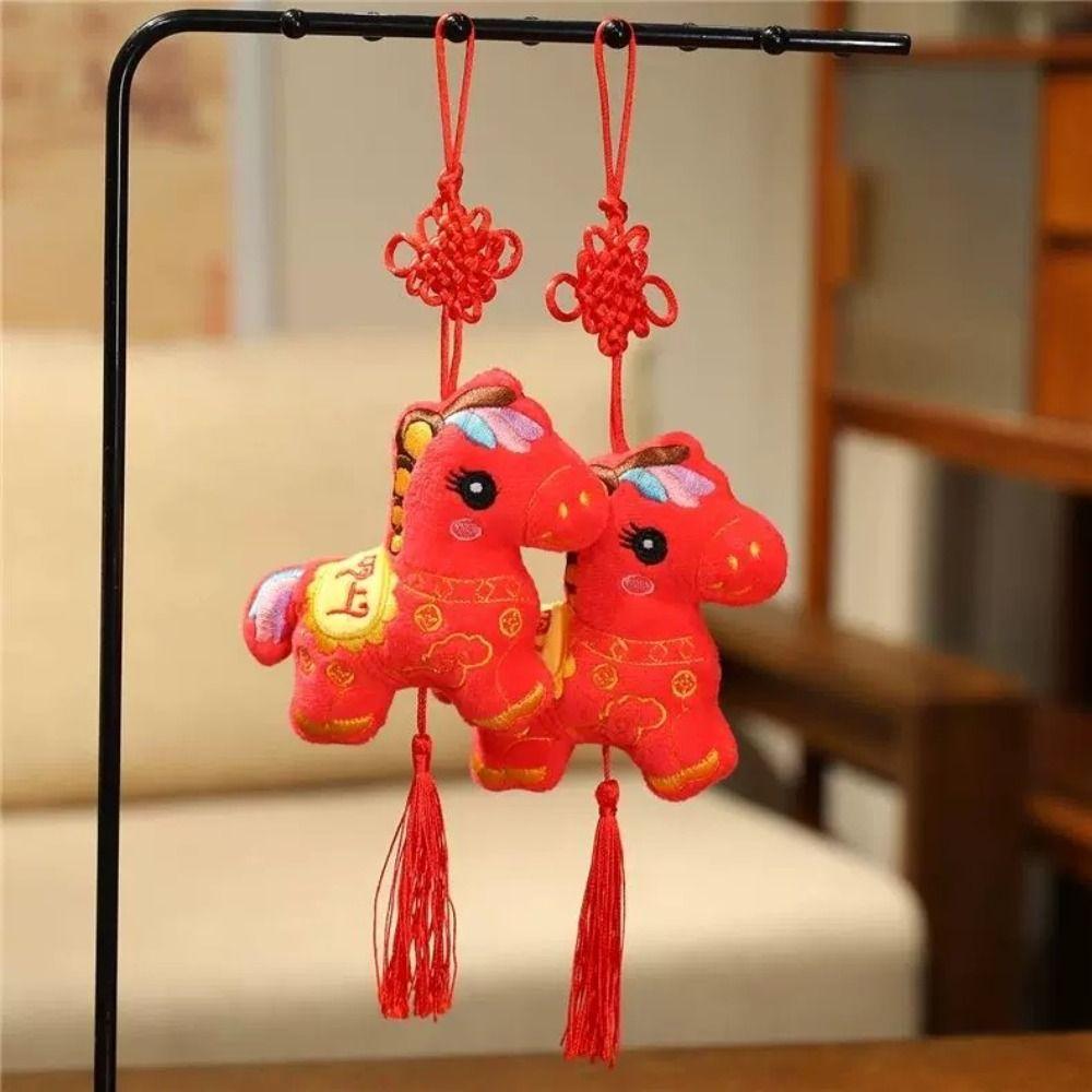 Red Year Of The Horse Pendant Traditional Spring Festival Tassel Pendant  Car
