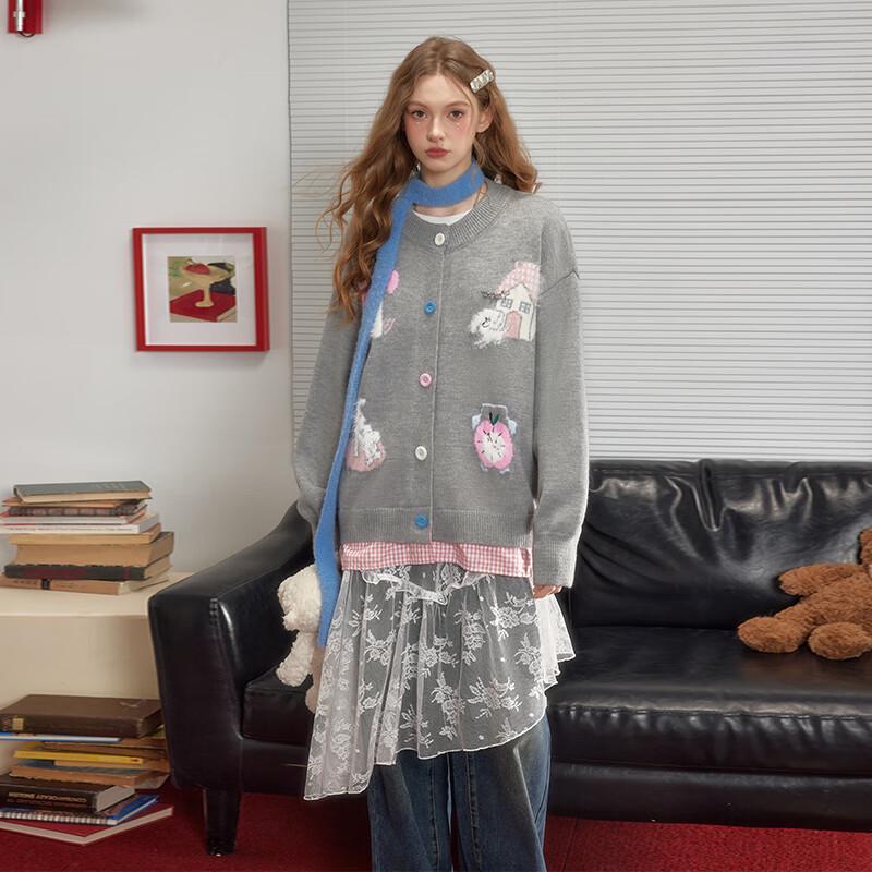 UNIFREE Women's Cartoon Animal Knit Cardigan