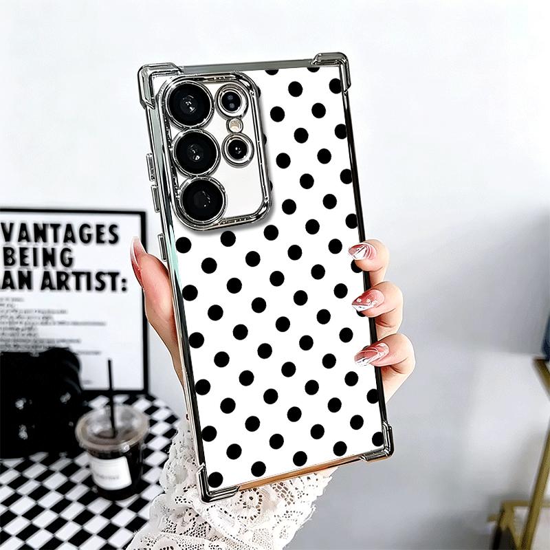Polka Dots Art Fashion Desgin Soft Phone Case For Samsung Galaxy S26 Ultra S25 Edge S24 FE S23 Plus S22 S21 + S20 Plating Anti-F