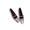 Sheepskin Version~ French Flower Word with Silver Mary Jane Shoes Temperament Square Head Light Mouth with Skirt Height-increasing Single Shoes